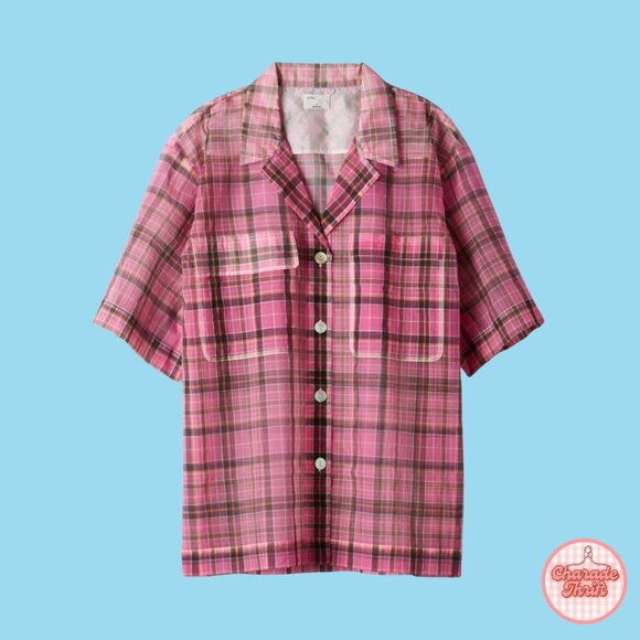 Aritzia x Wilfred x Le Fou "Jive Button Up" Pink - Picture 1 of 5